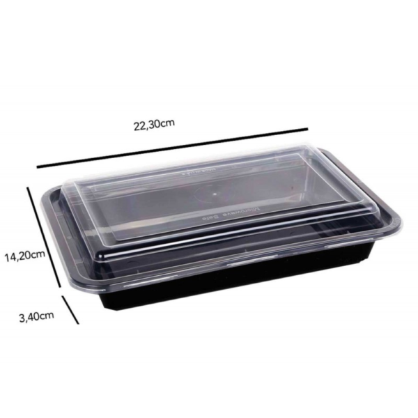 BOITE MICRO-ONDES 1 COMPARTIMENT + COUVERCLE X 30 PSC